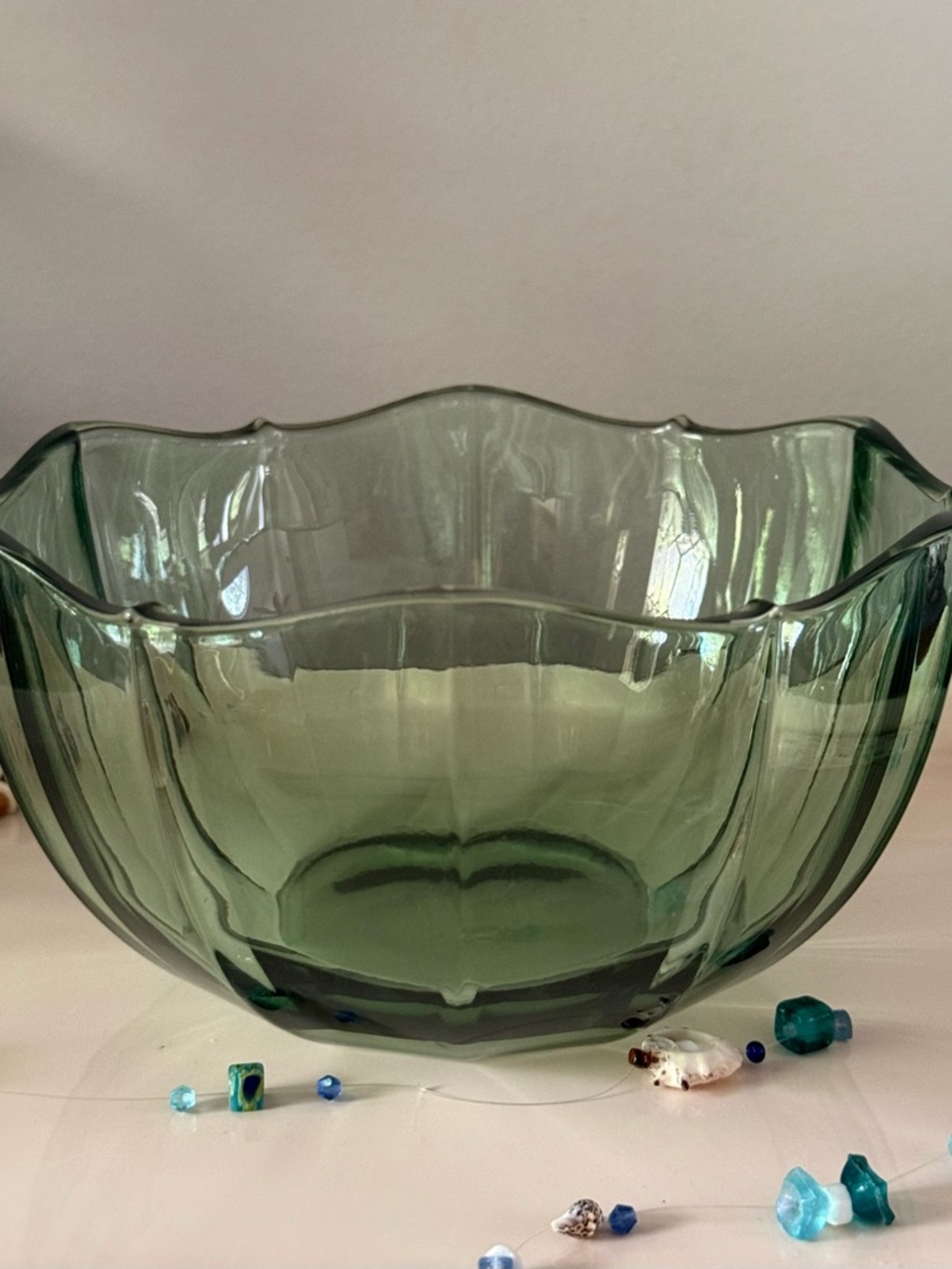 Villeroy And Boch My Garden Green Glass Bowl 7”